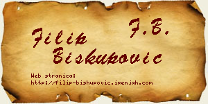Filip Biskupović vizit kartica